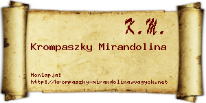 Krompaszky Mirandolina névjegykártya